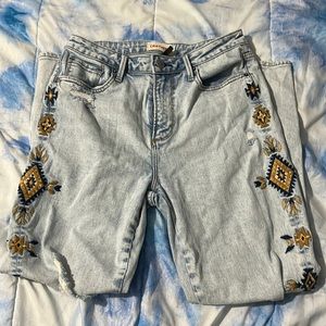 DRIFTWOOD W27 L27 Embroidered Light Wash Jeans